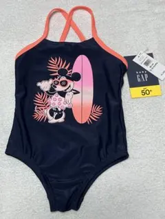 【半額】新品タグ付きbaby GAP 水着 ワンピース ネイビー×オレンジ80