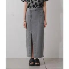 kastane アシメデニムロングスカート