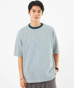 green label relaxingマルチボーダー クルーネック Tシャツ