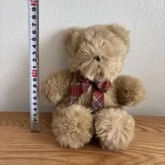 テディベア ぬいぐるみ チェック柄リボン