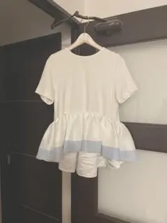 bluelea ぺプラム配色プルオーバー 半袖トップス ブルレア BLUELEA