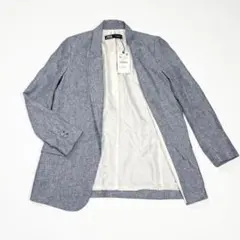 【新品タグ付】ZARA ザラ リネンブレンド テーラードジャケット M