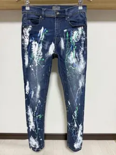 伸縮性強め 春夏 ペイント ZARA MAN ストレッチ スキニー デニム