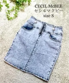 ユ*ユ様 CECIL McBEE セシルマクビー ケミカルウォッシュ デニムスカ