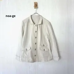noa-ge ノアジェ シャツジャケット L 肩パッド ライトベージュ アイボリ