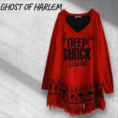 ゴーストオブハーレム フリンジ付き ニット パンクギャル スカル ロック F 赤