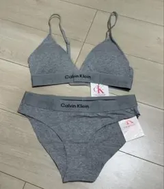 Calvin Klein グレー ブラ＆ショーツセットM