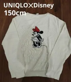 【美品】ユニクロ/コットンセーター/ミニー/Disneyコラボ/150cm