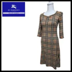 【美品】バーバリーブルーレーベル ノバチェック 総柄 ワンピース リボン
