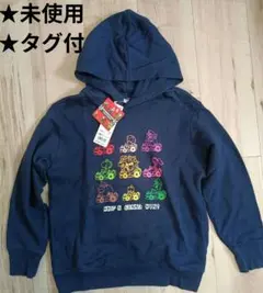 ★未使用/タグ付★(140)スーパーマリオ ユニクロ パーカー フーディ 紺