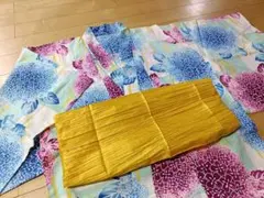 あじさい柄 浴衣 セット（帯付き）女児150cm