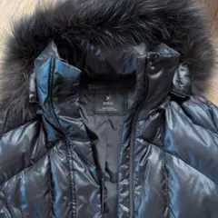 美品INED ブラックロングコート フード付き