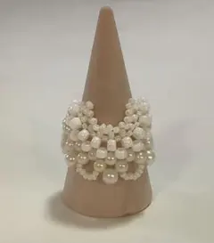 【お値下げ!】ハンドメイドビーズリング 14号