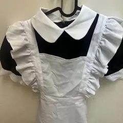 メイド服 ブラック＆ホワイト フリルエプロン付き　Mのサムネイル