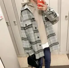 GU チェックオーバーサイズジャケット　サイズL