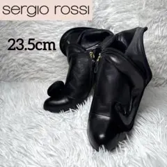 美品✨セルジオロッシ ショートブーツ レザー ピンヒール フリル 23.5cm