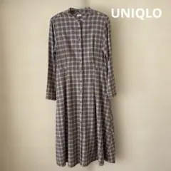 UNIQLO チェック柄 ロングシャツワンピース M