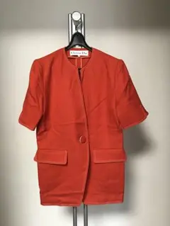 未使用級✨大きいサイズ13✨ Christian Diorノーカラージャケット 2025年最新】Christian Dior レディース ノーカラージャケットの