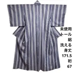 ★専用★未使用品 夏着物 絽 小紋 身丈172cm　トールサイズ 無地感ぼかし 夏着物 絽 トール 小紋 化繊 普段着 身丈169cm 裄65cm - メルカリ