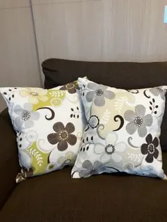 【美品】スポーティフの花柄クッションカバー 2枚セット