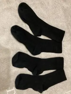 黒のクルーソックス、ショートソックス２足セット、シャルレ、中古品、