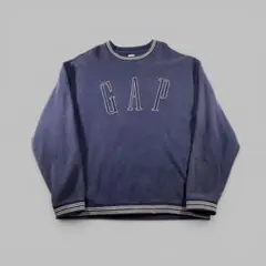 90s OLD GAP ラグランスウェット 鬼フェード 茄子紺 ロゴドン y2k