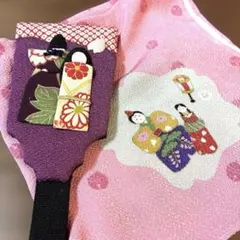 ひな祭り ひな人形　布製アイテム　羽子板と風呂敷2点セット