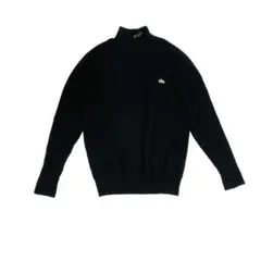 LACOSTE ウール100 ハーフジップ ニット 黒 サイズ5 0560