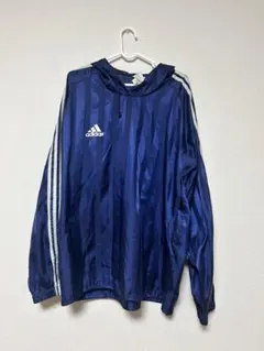 adidas アディダス フード付きナイロンジャケット ネイビー ストライプ