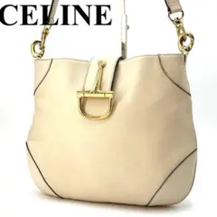CELINE セリーヌ ワンショルダーバッグ レザー アイボリー ホースビット