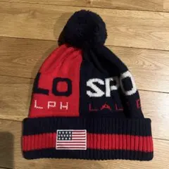 Polo Ralph Lauren ニット帽 ワンサイズ 赤/紺