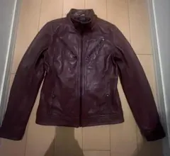 る*す様 ニコルクラブフォーメン レザージャケット ボルドー 48 美品 NICOLE CLUB FOR MEN（ニコルクラブフォーメン）の「ラムレザー