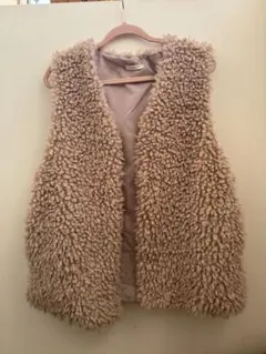 ベージュファーベスト ノースリーブ