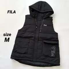 新品未使用✨FILA フード付き　ブラック　ダウンベスト　M レディース