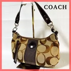 美品 コーチ ワンショルダー バッグ シグネチャー レザー 2way
