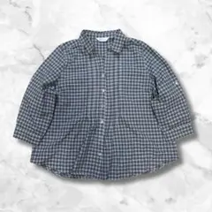 チェックシャツ 3L 七分袖 ゆったり