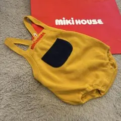 ハ*ー様 MIKI HOUSE ミキハウス　レトロ　イエロー ニットロンパース