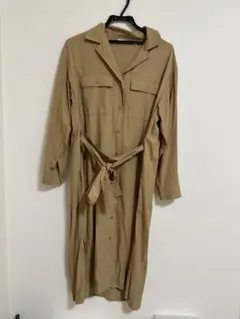 UVカット シャツ ワンピース ベージュ Ｌ スプリング トレンチコート