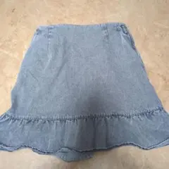 デニムフレアスカート ゴム入り Emsexcite フリーサイズ ブラックグレー