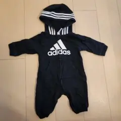 adidas ベビー ロンパース フード付き ブラックのサムネイル
