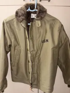 HOUSTON N-1 デッキジャケット 日本製 USN ベージュ 38 美品のサムネイル