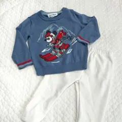 GAP ディズニーコラボ ニット + KEITOS ホワイトパンツ コーデセット