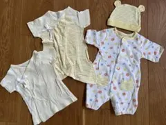 新生児　退院着　ベビー服セット　短肌着　コンビ肌着　カバーオール　帽子　5060