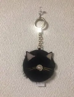 Kate Spade 猫型キーホルダー ブラック