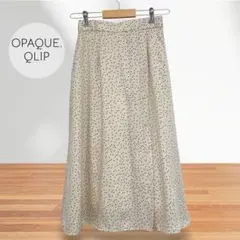 【OPAQUE.QLIP】美品　アイボリードットフレアスカート　38 Mサイズ