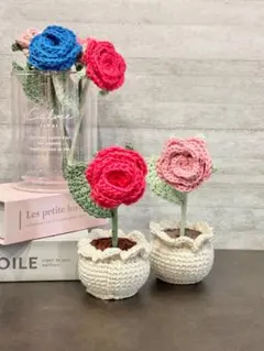 ハンドメイド あみぐるみ アジサイ 花 鉢植え ぬいぐるみ 鉢 紫陽花