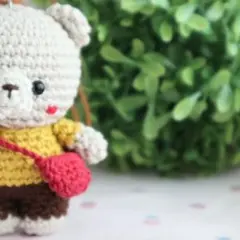 ★あみぐるみ★お出かけくまちゃん　秋コーデ