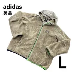【美品】adidas ボアパーカー ジャケット L フード付　トレーナー