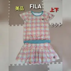 美品　FILA　テニス　上下セット　セットアップ　　スコート　シャツ　チェック柄