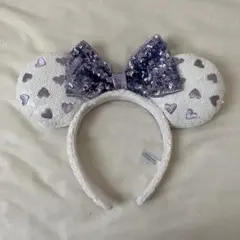 ディズニー カチューシャ スパンコール ミニー 紫